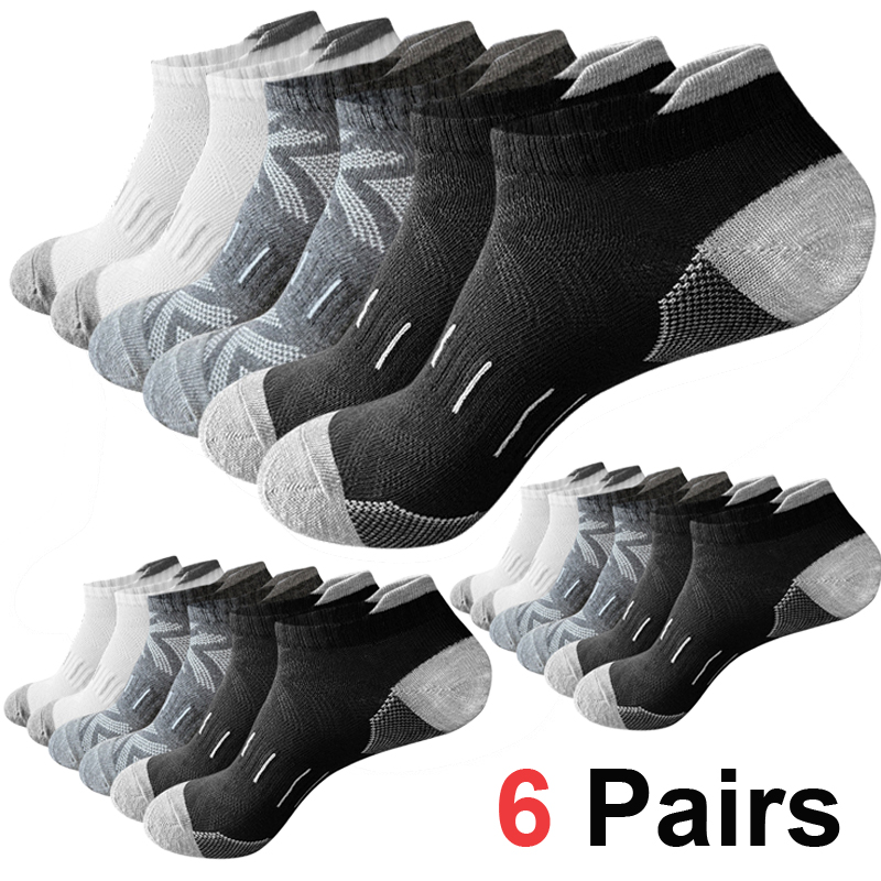 Athletic Sock Cushion - 6/12Pairs Men's Arrow Print Ankle Socks