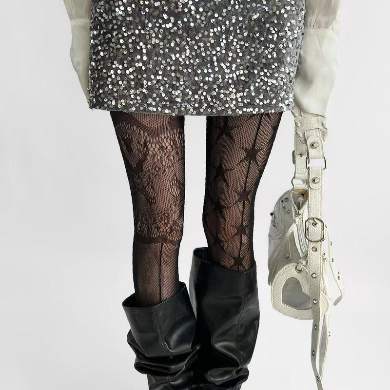 2pcs Plus Size AB Hollow Lace  - Fishnet Stocking Women review and price