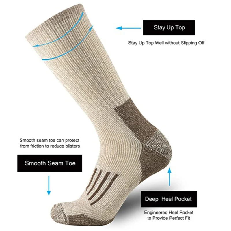 80% Wool Socks Thicken Warm Hi - Wool Hiking Sock review and price