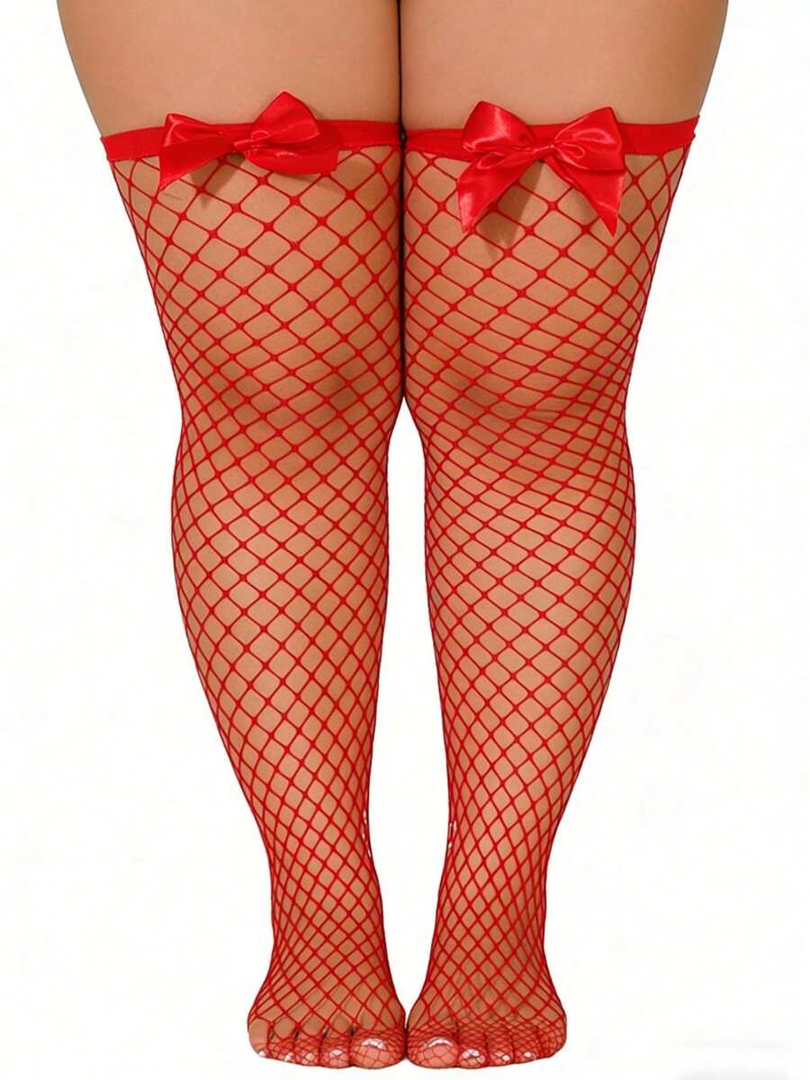 Bow Decor Fishnet Thigh High S - Fishnet Stocking Women review and price